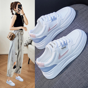 Ins Trbottomy Basic White Shoes for Women 2025 Spring New Breathable Thick-Soled Korean Sneakers for Female Students' Shoes Qr663