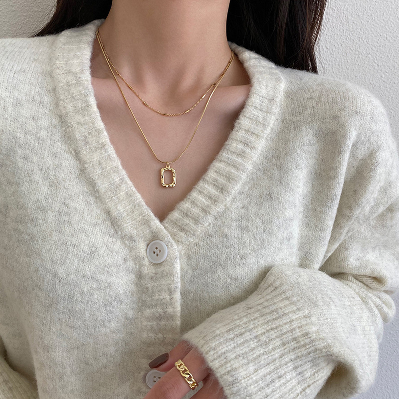 Fashion Solid Color Alloy Plating Womenu0027S Layered Necklaces