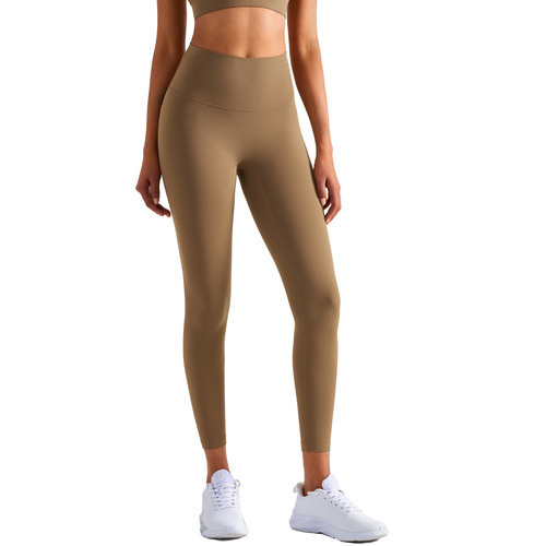 Spring and summer lulu same style seamless yoga clothing nude pants high waist hip lifting fitness pants outdoor pocket sports tights