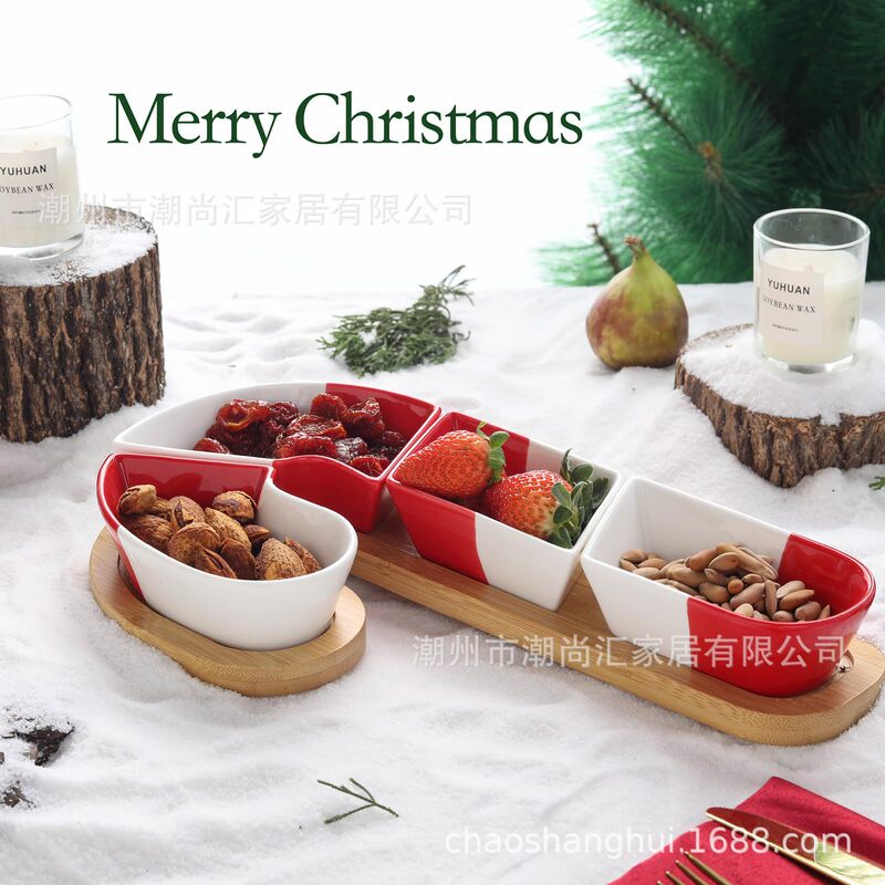 Christmas Gift Umbrella Plate Snack Tray Jewelry Tray Creative Ceramic Fruit Platter Wedding Nut Tray