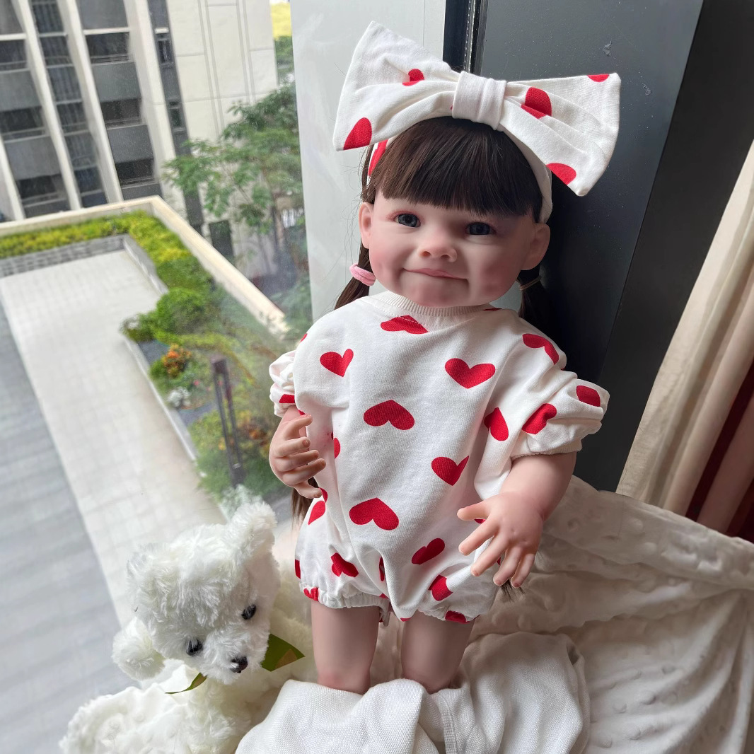 (2개) LITTLERSLOVE 55CM 풀 접착제 웃는 얼굴 시뮬레이션 중생 인형  국경 전자 상거래 공급