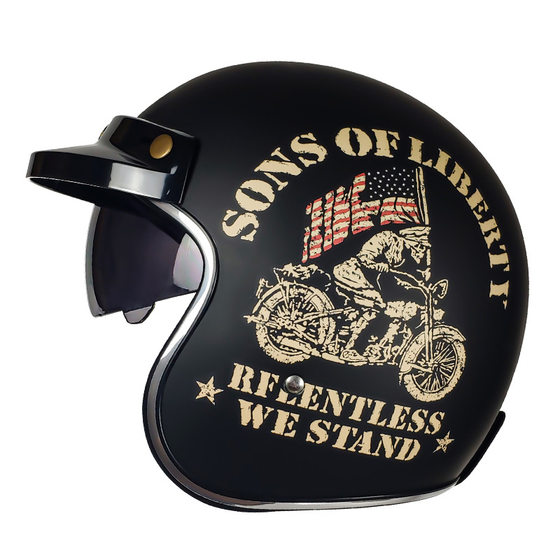 GB 3c certification 3/4 helmet motorcycle retro half helmet motorcycle electric car safety helmet DOT foreign trade