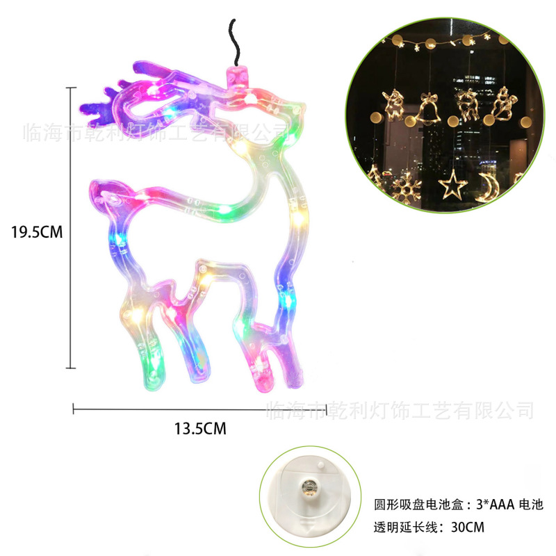 LED decoración de Navidad lámpara de succión muñeco de nieve árbol de Navidad lámpara de la batería ins viento ventana diseño caja de la batería forma lámpara colgante