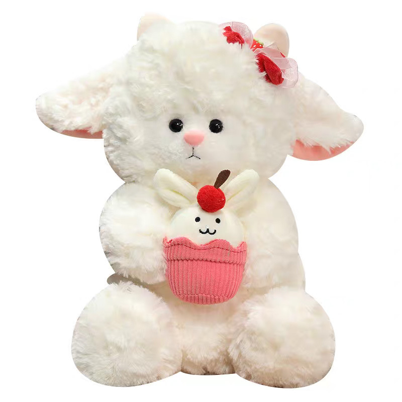 Genuino cómodo juguete de peluche de oveja muñeca de oveja linda muñeca de cordero lindo regalo de San Valentín al por mayor