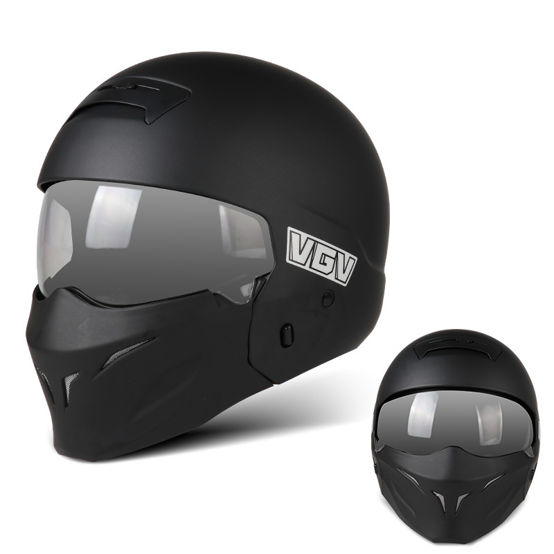 [En Existencia] Casco de Motocicleta Certificado 3C, Casco Integral Retro de Invierno para Motocicleta y Vehículo Eléctrico, para Hombre y Mujer, Combinación Scorpion