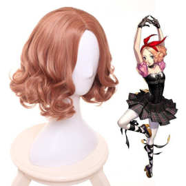 动漫款女神异闻录5 Persona5 奥村春中分蓬松短卷发cosplay假发套