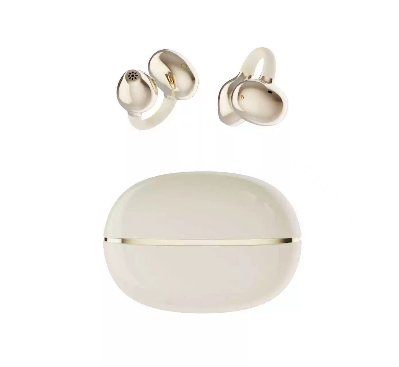 Bone‑conduction ear‑clip Bluetooth headset, noise reduction, low latency, decorative earring option