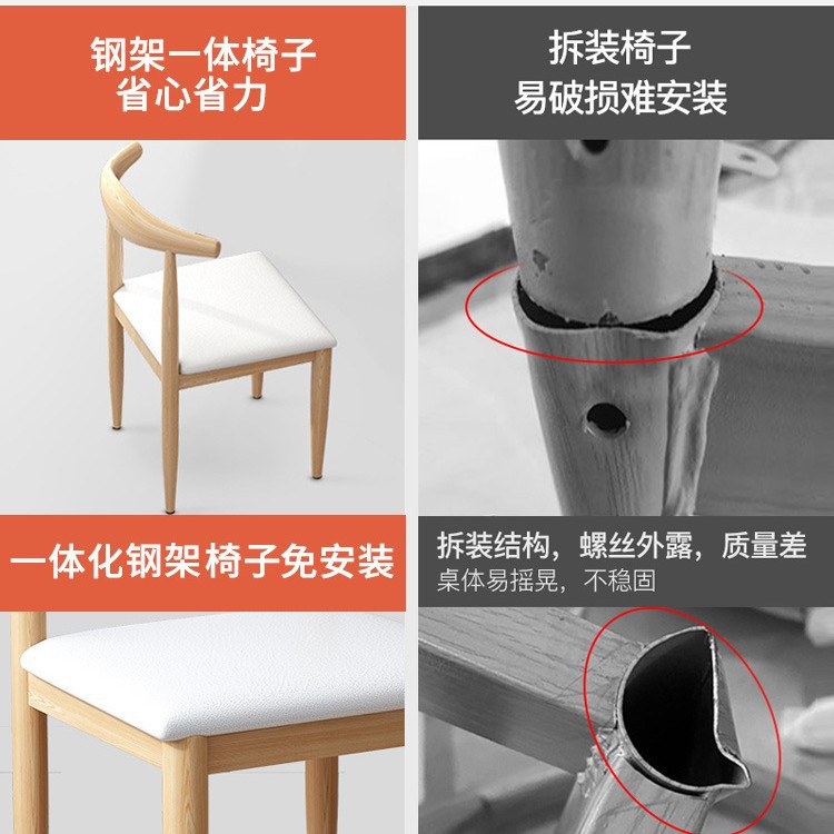 Mesa de comedor nórdica casa pequeño apartamento mesa de comedor simple luz mesa de comedor de lujo y silla combinación imitación madera maciza mesa de comedor rectangular