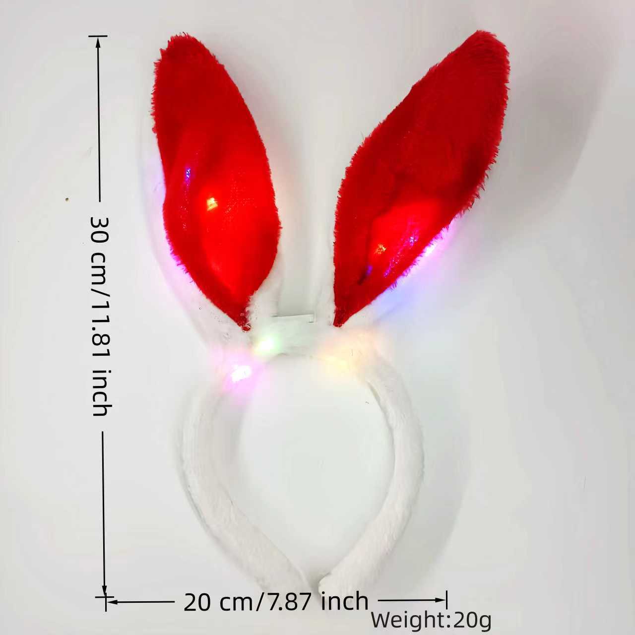 Transfronterizo luminoso conejo oreja banda de cabello adorable peluche banda de cabello oreja banda de cabello accesorios de vestir de fiesta de Pascua