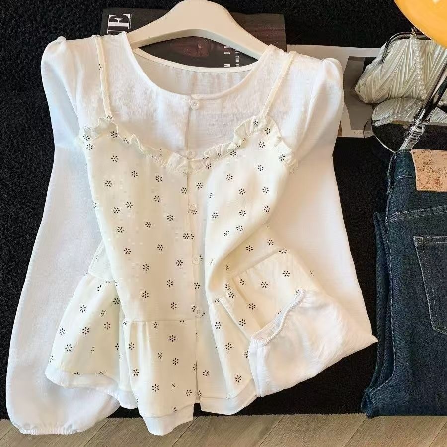 Apricot patchwork top