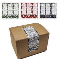Cross-border wholesale flowers rectangular thank you sticker gift box sealed film waterproof label packaging supplies