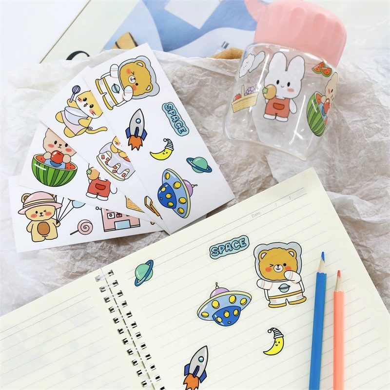 Оригинальные наклейки ins Wind милые Мультяшные наклейки для мобильного телефона канцелярские наклейки водостойкая ручная учетная запись книжные чашки наклейки оптом