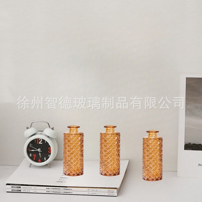 작은 사각형 호박색 3개 세트