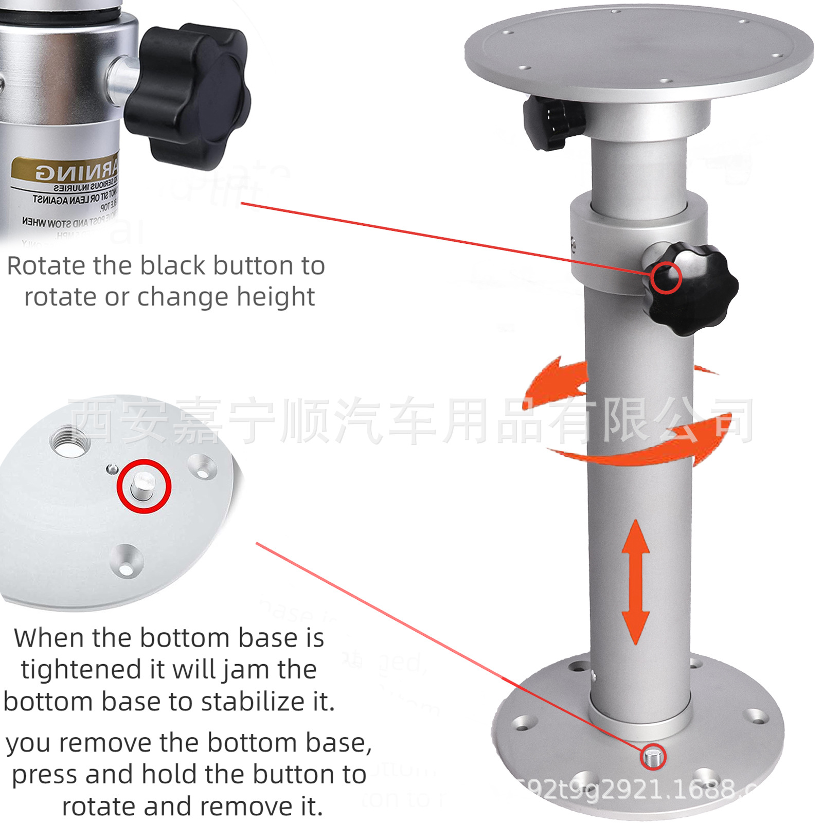 Casa de motor de elevación fácil de quitar las piernas de la tabla de la nave del yate piernas telescópicas de la tabla convenientes para toda clase de elevación de aluminio de la casa de motor