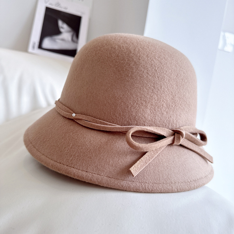 Sombrero de pescador de perla satinado francés, sombrero de lana australiana, sombrero de invierno, sombrero de fieltro de viento de oro, sombrero de marea