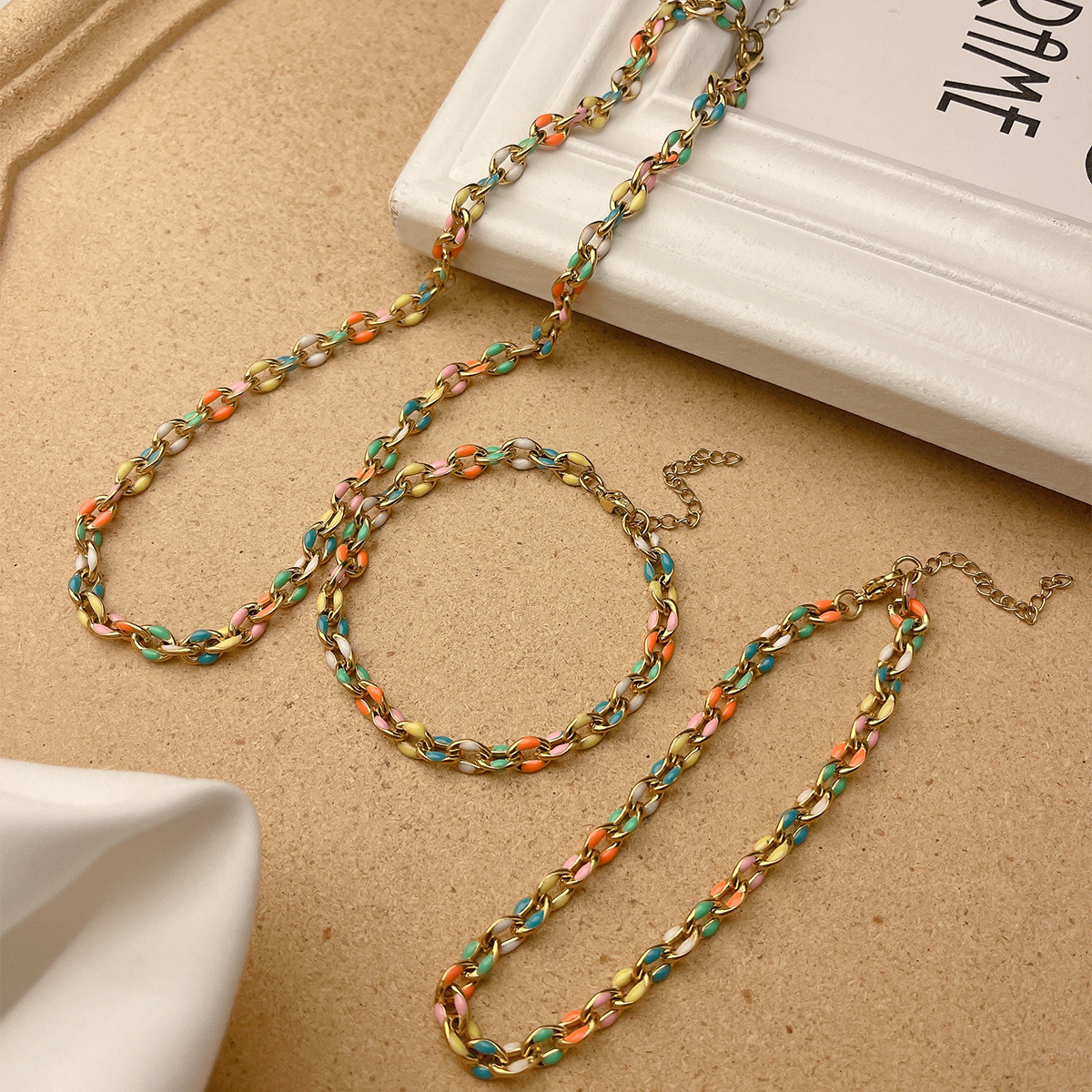 20g Weight Bracelets, Anklet, Necklace Classification 1 Piece, 1 Set Quantity Holiday, Daily Occasion 304 Stainless Steel Material Geometric Pattern Women's Gender Plating Design Casual, Simple Style Style 304 Stainless Steel Casual Simple Style Plating Geometric Bracelets Anklet Necklace 8