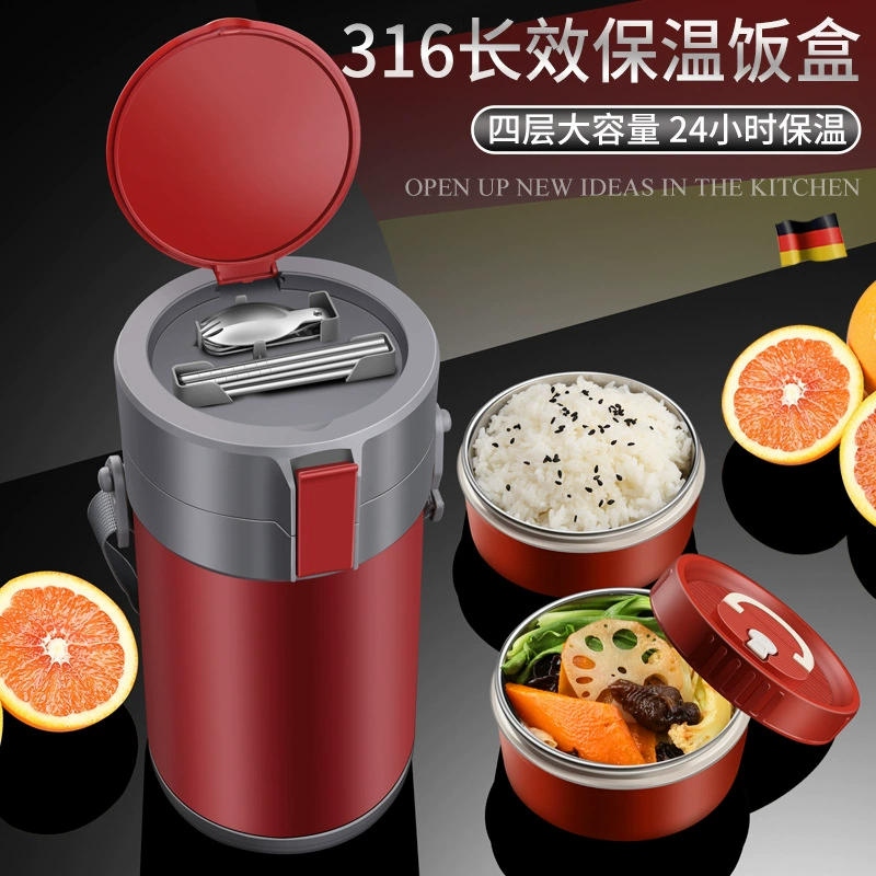 Thermos, extra-long capacious lunch box for elementary school students stainless steel, Germany