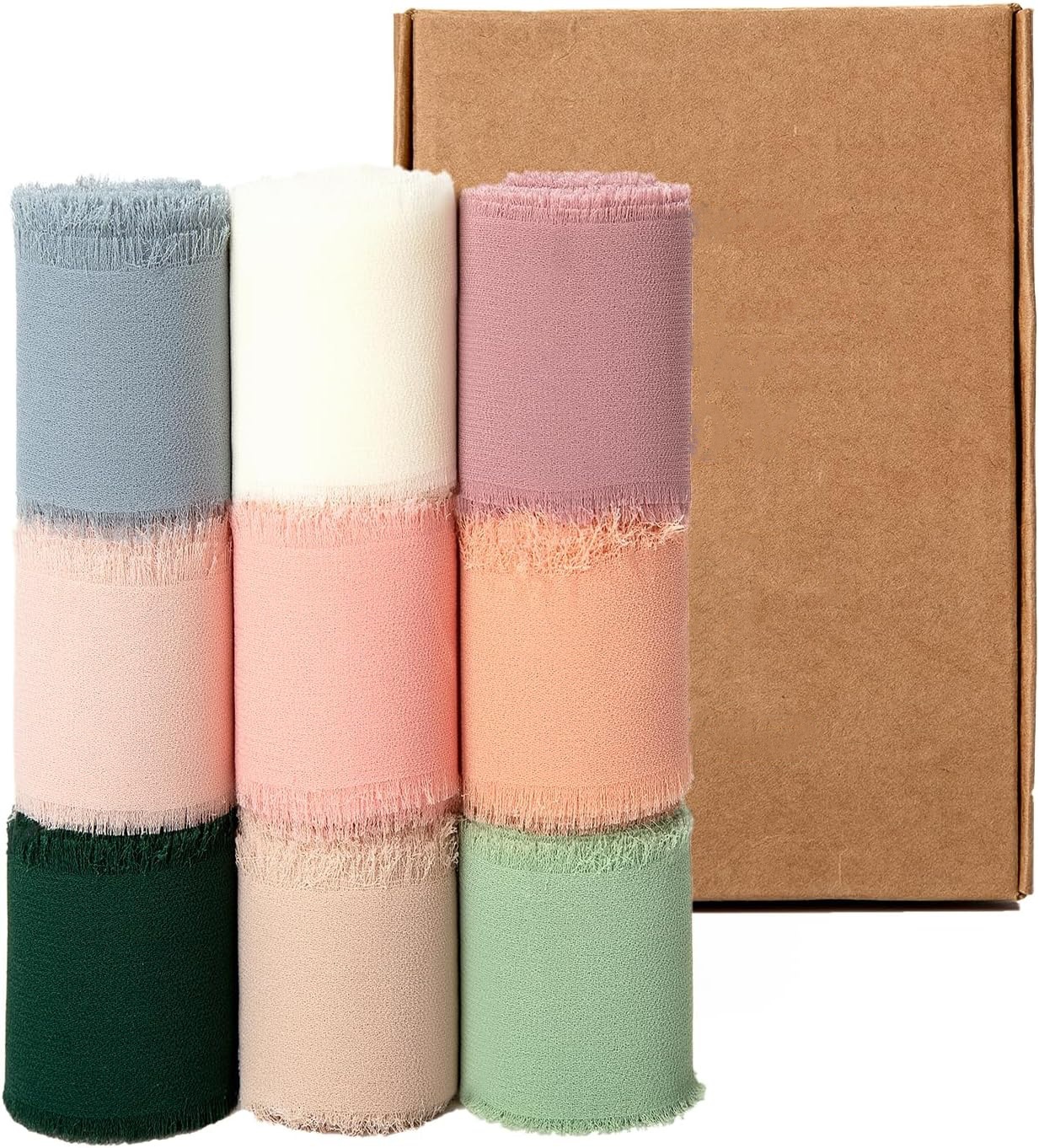 INS deshilachado gasa cinta ramo de la boda borla cinta arco decoración hilo de nieve tira de tela de seda