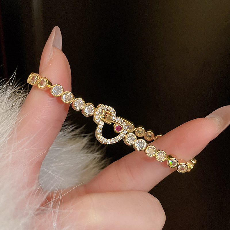 Pulsera de letras de ácido acético de circón Moda exquisita pulsera de viento frío ligero lujo temperamento de alta gama al por mayor