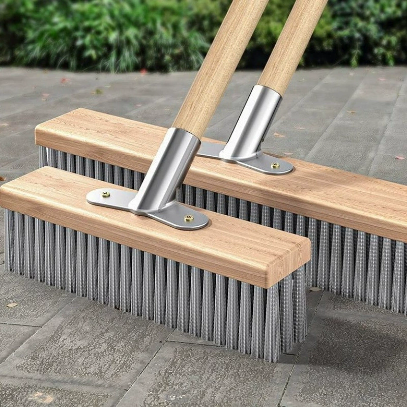 Щетка для пола из нержавеющей стали QX с длинной ручкой, скребок для цементного пола, щетка для чистки мха, чистка пола из нержавеющей стали.
