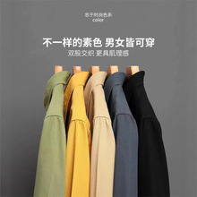 休闲时尚男士复古工装百搭口袋衬衫春季工装外套韩版潮流痞男衬衣