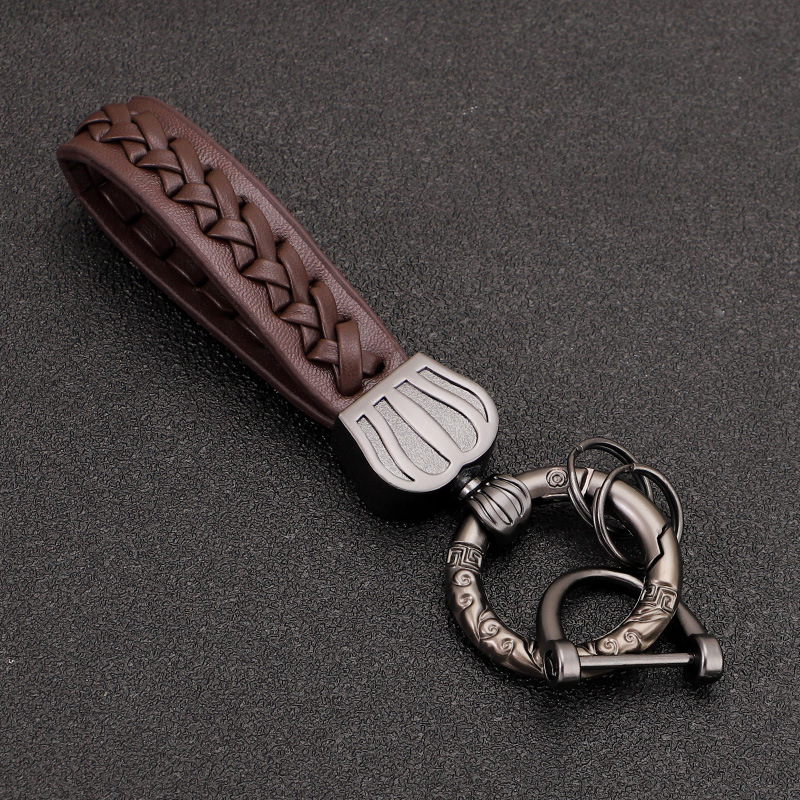 Correa de moda, cuerda de cuero, llavero de coche, colgante de alta gama, decoración simple creativa, colgante de cintura, regalo de pareja para hombres y mujeres