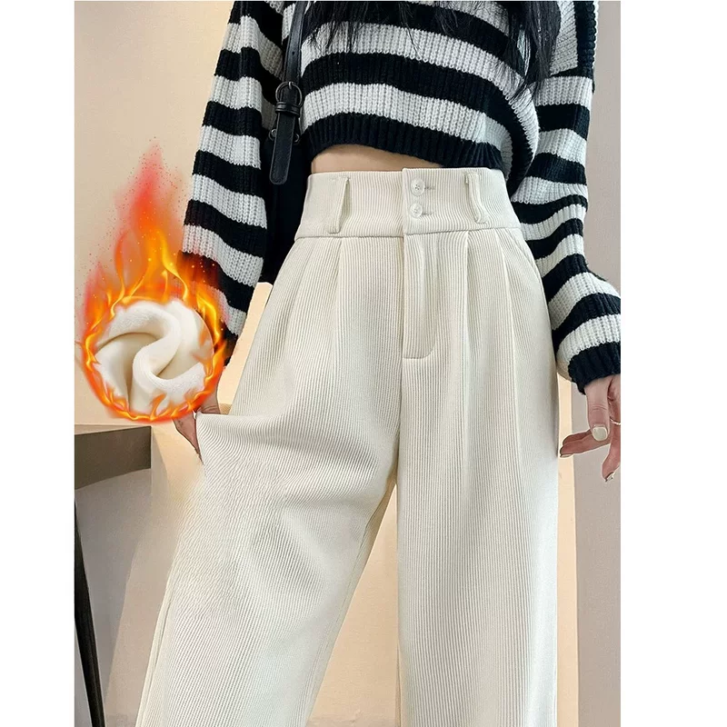Fitted keep warm trousers, loose fit