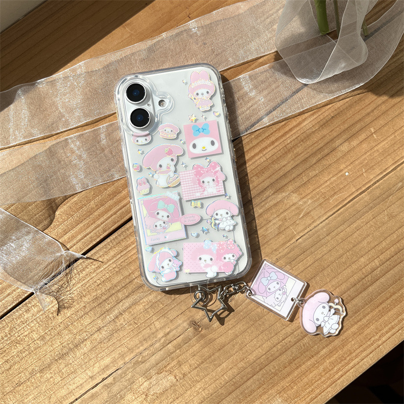 可爱鎏金草莓美乐蒂适用iPhone16苹果15ProMax/14/13手机壳新款女|undefined