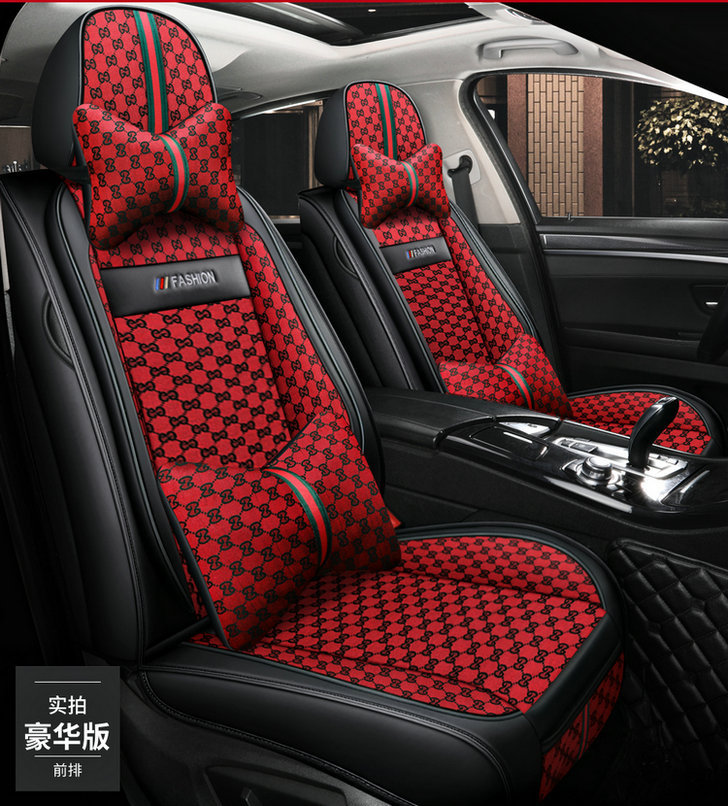Manufacturer Wholesale Car Seat Covers, Full Coverage, Cool Leather and Linen Combination, Universal for All Seasons, Seat Cushion Covers for Small Cars with Five Seats