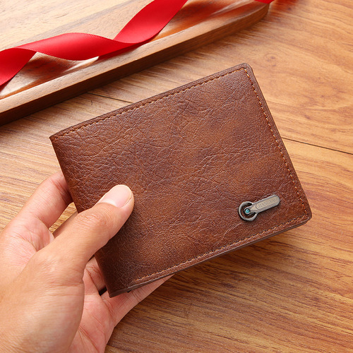 Men's wallet business casual short leather wallet cross-border wholesale casual short leather bag wholesale