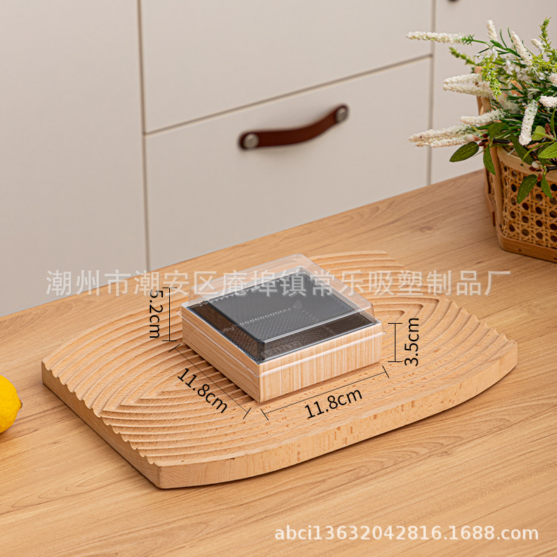 Caja de corte de fruta cuadrada sin plegables, tres cuadrados, cuatro cuadrados, nueve cuadrados de sushi salado, caja de embalaje de papel y plástico