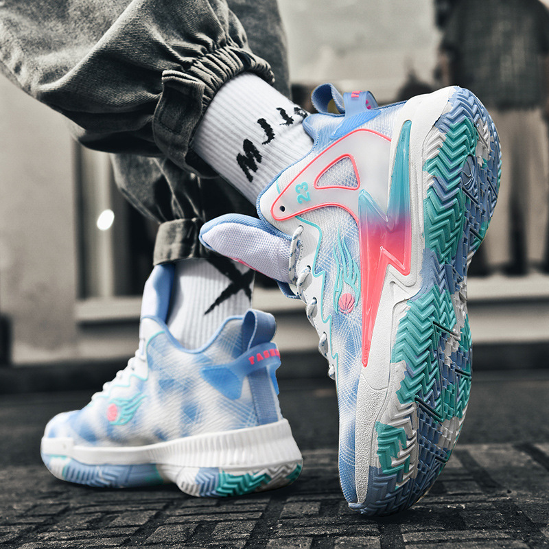 Zapatos de baloncesto de verano para hombres y mujeres parejas de tela de malla transpirable antideslizante zapatos de baloncesto