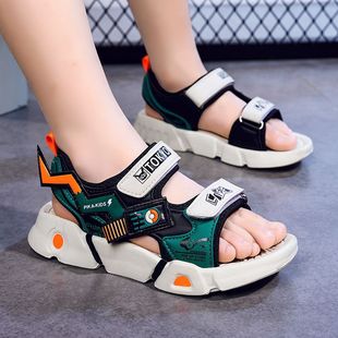 Children's Sandals, Lightweight Anti-Odor Velcro Summer Shoes for Boys Aged 6 to 12 Years Old, Non-Slip, 15-Year-Old and Older Kidsren's Shoes