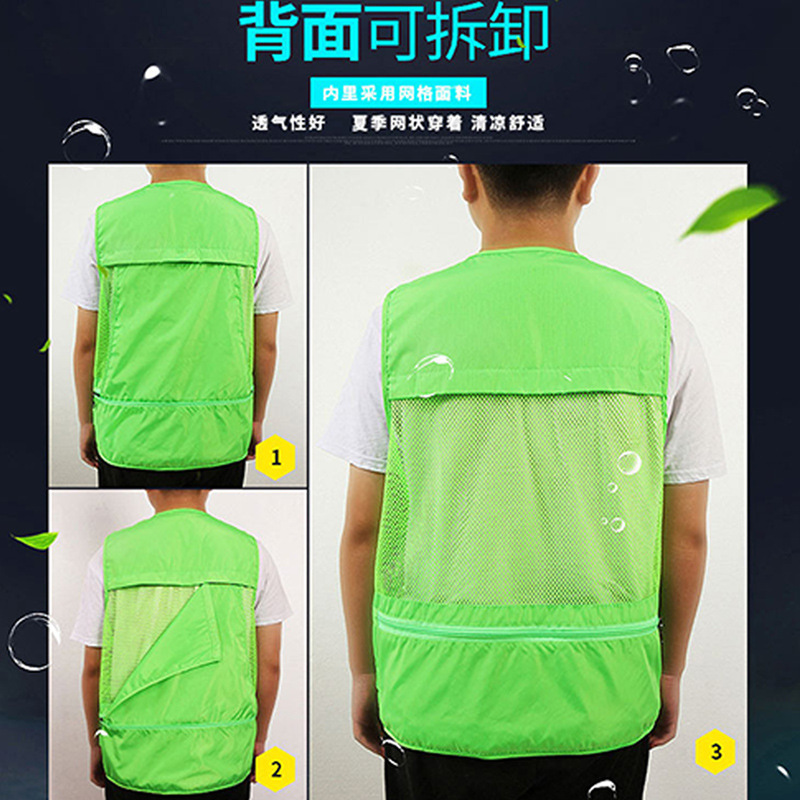 Chaleco de verano Chaleco de ropa de trabajo de fotografía de malla delgada y liviana para hombre Chaleco de pesca al aire libre para hombre personalizado