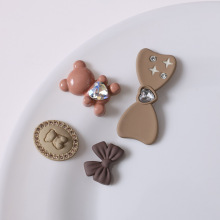 树脂卡通小熊蝴蝶结配饰 DIY手机壳洞洞鞋鞋花水杯发夹装饰配件批