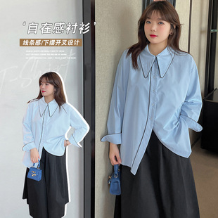 W747 Xuan Chen large size women's spring new literary style loose shirt fat MM temperament shirt 200kg-BFD