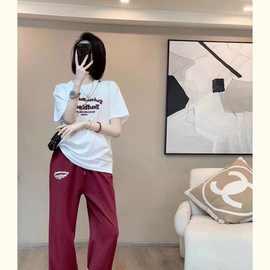 休闲套装女夏季2024新款宽松显瘦减龄短袖束脚裤曳步舞运动两件套