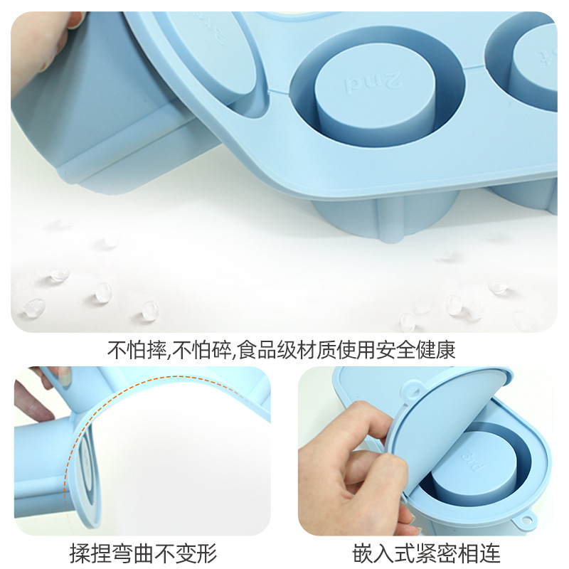 Adaptable a Stanley Icemaster Cup molde de hielo doméstico con tapa de gran capacidad fácil de desmoldear rejilla de hielo de silicona de grado alimenticio