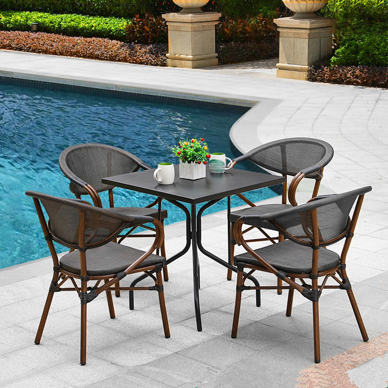 Internet Celebrous Outdoor Table and Chair Simple Casual Outdoor Furniture Bar Milk Tea Shop Coffee Shop Outdoor Table and Chair Combination Set