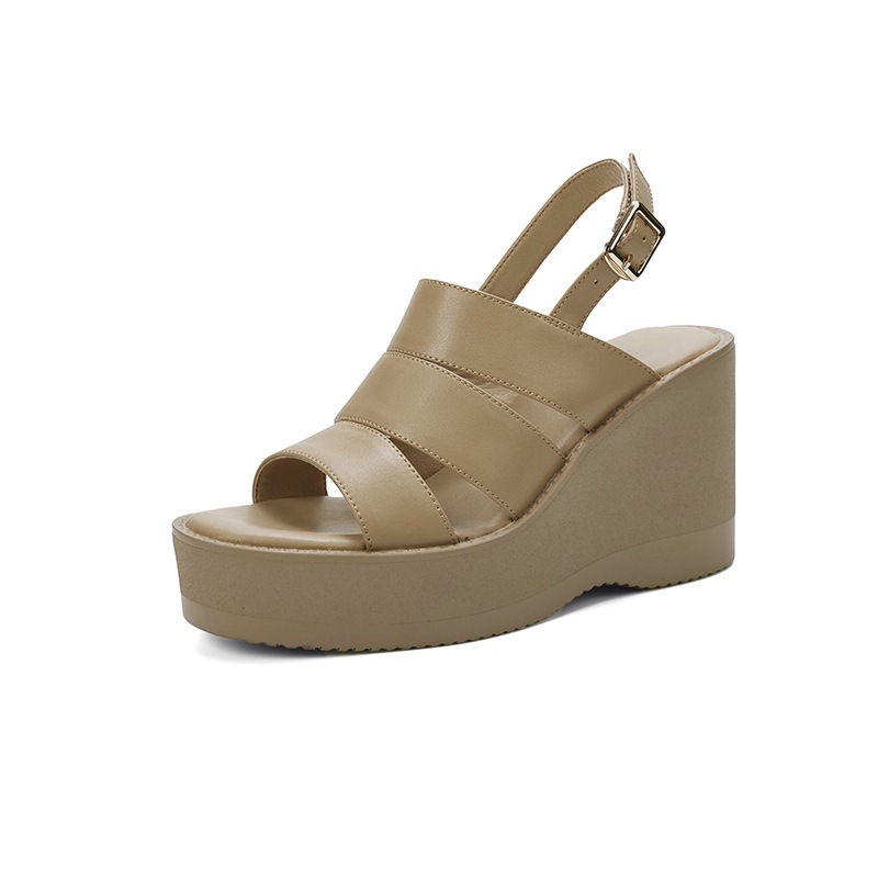 Sandal nữ mũi nhọn gót xuồng đế dày phong cách La Mã quai một dây — đen