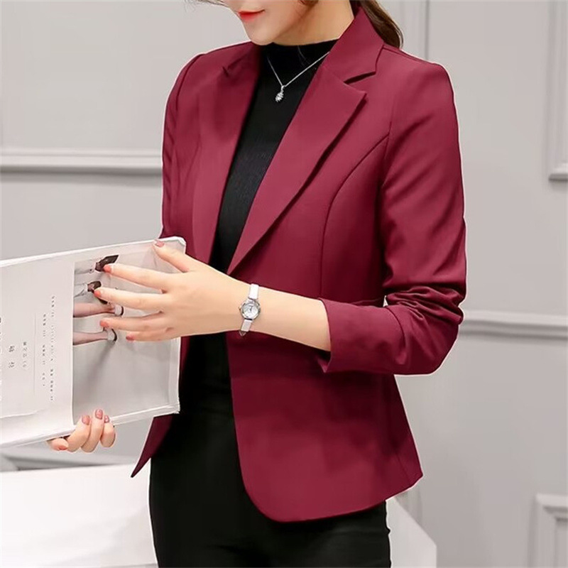 2026 Spring and Autumn New Style Professional Versatile Suit Long Sleeve Korean Style Slim Fit Slimming Short Blazer for Women 2026 Spring and Autumn New Style Professional Versatile Suit Long Sleeve Korean Style Slim Fit Slimming Short Blazer for Women