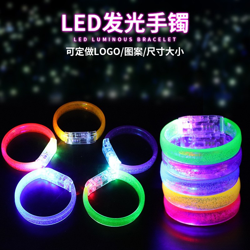 LED acrílico colorido brillante brazalete debe ayudar a las burbujas de brillo brazalete estrella de concierto props de ayuda