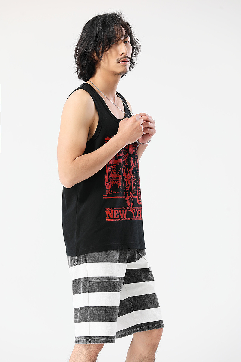 Herrenbekleidung Street-Style bedruckte Weste T-Shirt ärmelloses Unterhemd_voghion.com