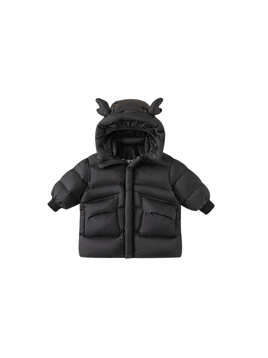 Youbao ropa para niños chaqueta de plumón para niños de longitud media chaqueta de plumón con orejas de ciervo para niños coreanos ropa de invierno para niñas
