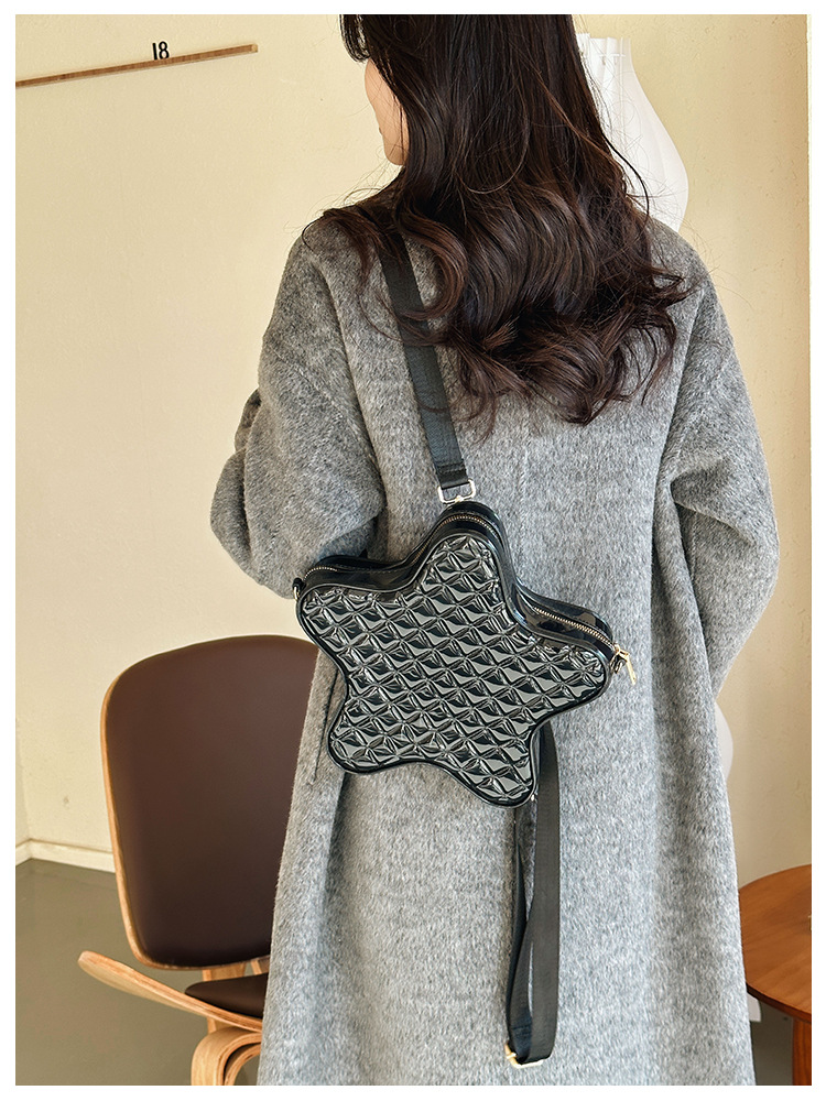 2025 New style fashionable star Backpack, diamond-shaped PVC jelly bag, fresh and sweet campus ladies' backpack undefined