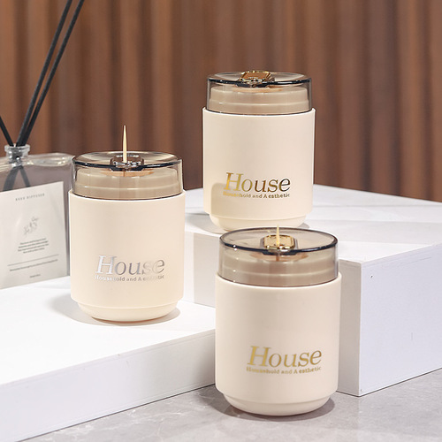 Simple press toothpick box large capacity creative home living room dining table toothpick jar portable automatic toothpick holder