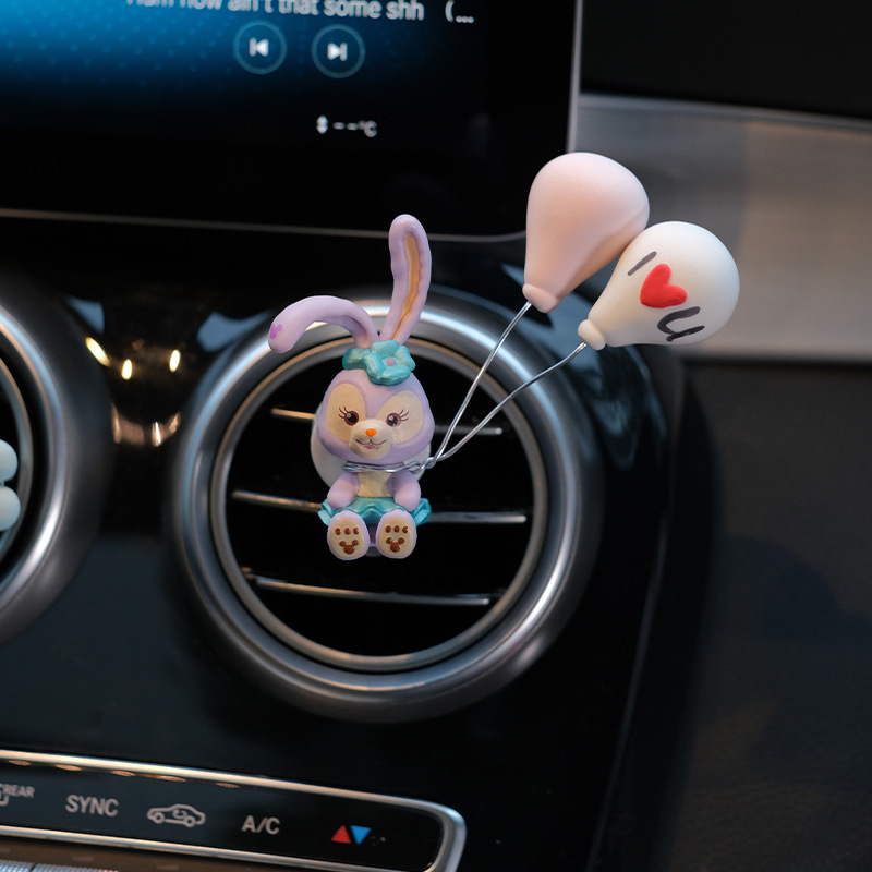 Clip de perfume de automóvil aire acondicionado de automóvil salida de aire fragante creativa adorable artículos de decoración de automóviles para mujeres