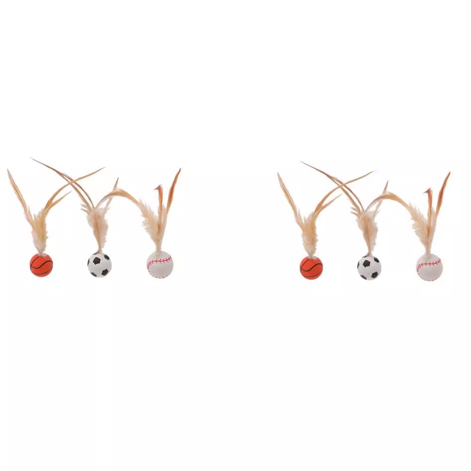 Juguetes para gatos, bolas de plumas, bolas de elasticidad, palillos para gatos, juguetes interactivos para perros, artículos para mascotas.