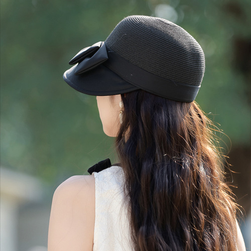 Summer Taizhou Wenling new hat women's high-end Rafi Straw Hat bow sun hat sun protection sun hat