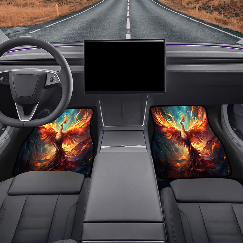 Temu Popular Universal Car Print Floor Mats, Car-Specific Cup Mats, Seven-Piece Set, Two-Piece Set, Jit One-Piece Dropshipping